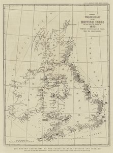 Seis meses de bajas en las costas de Gran Bretaña e Irlanda (grabado) de English School