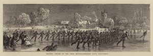Desfile de patinaje de los primeros voluntarios de rifles de Huntingdonshire de English School
