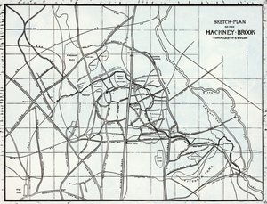 Plano del arroyo Hackney, compilado por E. Bolus de English School