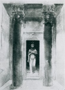 Boceto de Moina Mathers (1865-1928) en el papel de la Gran Sacerdotisa Anari, realizando los Ritos de Isis, París, 1899 de English School