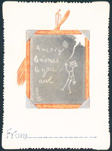 Boceto en pizarra, tarjeta de Navidad