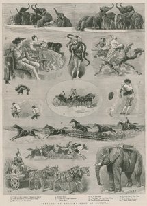 Bocetos en el espectáculo de Barnum en Olympia, Londres de English School
