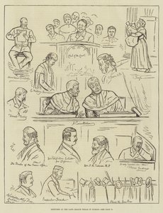 Sketches at the Land League Trials in Dublin (Grabado)