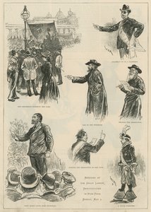 Bocetos en la gran manifestación laboral en Hyde Park, domingo 3 de mayo de 1891 de English School