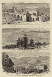 Bocetos del campamento carlista (grabado) de English School