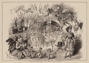 Sketches from the Pantomime at the Theatre Royal, Manchester (grabado) de English School