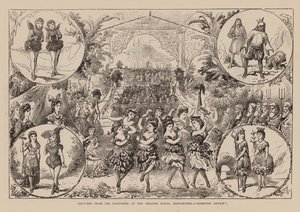Sketches from the Pantomime at the Theatre Royal, Manchester, Robinson Crusoe (grabado) de English School