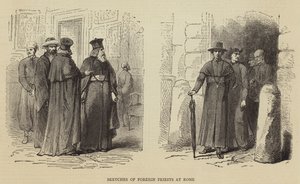 Bocetos de sacerdotes extranjeros en Roma de English School