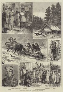 Bocetos de la Vida Popular en Rusia (grabado) de English School