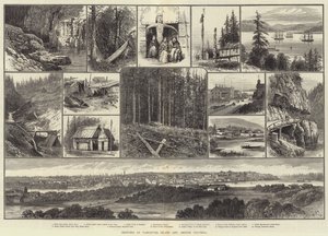 Bocetos de la Isla de Vancouver y Columbia Británica de English School