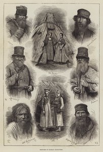 Bocetos de los personajes rusos (grabado) de English School
