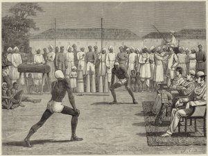 Bocetos con un regimiento nativo de Bombay