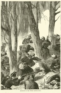 Escaramuza en el bosque antes de Metz, septiembre 1870 de English School