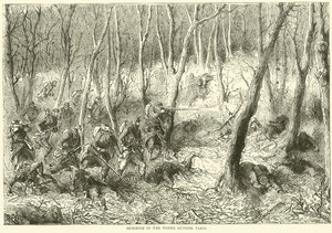 Escaramuza en los bosques fuera de París, octubre de 1870 de English School