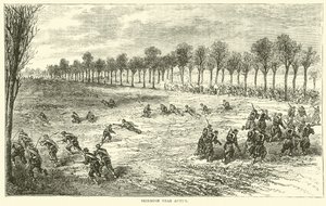 Escaramuza cerca de Autun, diciembre 1870 de English School