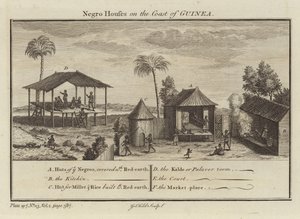 Casas de esclavos en la costa de Guinea de English School