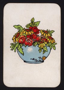 Carta de juego Snap: Cuenco de flores (litografía a color) de English School