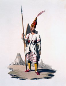 Soldado de Albania, un infante del ejército otomano, 1818 de English School