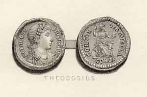 Moneda sólida de la época de Teodosio el Grande