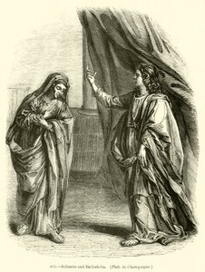 Salomón y Betsabé, Philippe de Champaigne (grabado) de English School