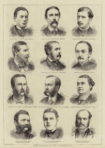 Algunos Oficiales de la Guerra Ashantee (grabado) de English School