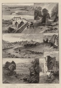 Algunos bocetos en el Coquet, un famoso río de pesca de Northumberland (grabado) de English School