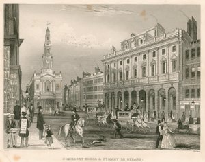 Somerset House y St Mary-le-Strand, The Strand, Londres de English School