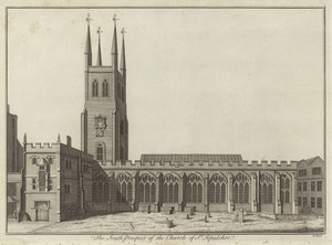 Vista sur de la Iglesia de St Sepulchre, Londres de English School