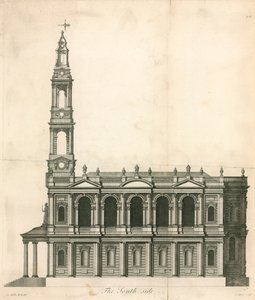 Lado sur de St Mary-Le-Strand, Strand, Londres de English School