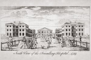 Vista sur del Hospital Foundling, Londres, 1749 de English School
