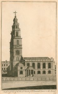 Vista suroeste de la iglesia parroquial de St Clements Danes en el Strand de English School