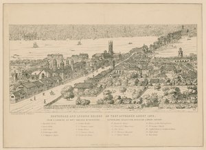Southwark y el Puente de Londres como aparecían alrededor de 1546 de English School