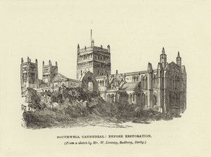 Catedral de Southwell, antes de la restauración de English School