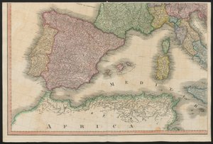 España y Portugal, de Europa, describiendo todos los cambios de Territorio, junto con sus desviaciones en las líneas fronterizas de sus varios Imperios y Estados acordados y confirmados por el tratado definitivo de París, 20 de noviembre de 1815, publicado