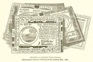 Especímenes de dólares de papel americanos de English School