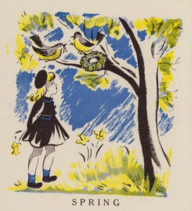 Primavera (litografía en color) de English School