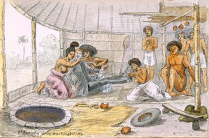 San Antonio nunca fue tentado como..., de Ye Pilgrimage of ye Revnd. Simpleheart, Aventuras de un misionero ingenuo en los Mares del Sur, c.1880 de English School