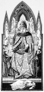 San Agustín, Obispo de Hipona, ilustración de Ciencia y Literatura de la Edad Media y el Renacimiento, escrita y grabada por Paul Lacroix de English School