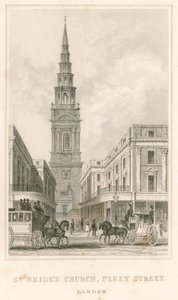Iglesia de St Brides, Fleet Street, Londres de English School