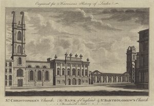 Iglesia de San Cristóbal, el Banco de Inglaterra y la Iglesia de San Bartolomé, Threadneedle Street