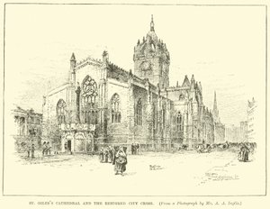 Catedral de St Giles y la restaurada Cruz de la Ciudad