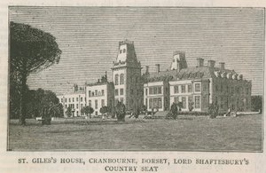 Casa de St Giles, Cranbourne, Dorset, residencia de campo de Lord Shaftesbury de English School