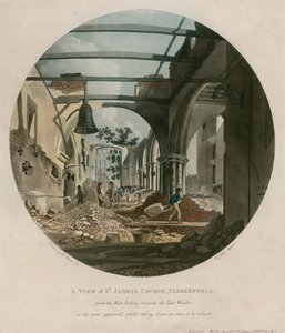 Iglesia de St James, Clerkenwell, mientras era demolida de English School