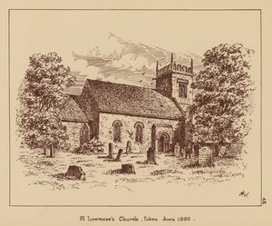 Iglesia de San Lorenzo, derribada en 1880 (litografía)
