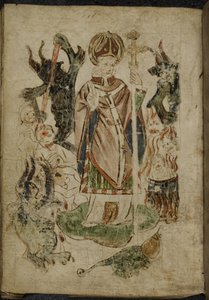 San Patricio rodeado de demonios de English School