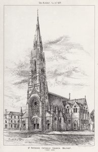 Iglesia católica de San Patricio, Belfast (grabado) de English School