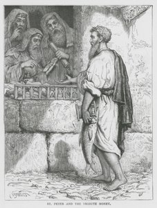 San Pedro y el dinero del tributo (grabado) de English School