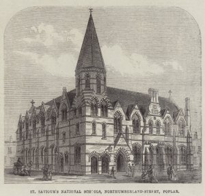 Escuelas Nacionales de San Salvador, Northumberland-Street, Poplar (grabado) de English School