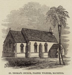 Iglesia de Santo Tomás, Plaines Wilhems, Mauricio (grabado)