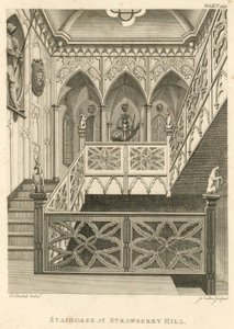 Escalera en Strawberry Hill, Twickenham, Londres de English School
